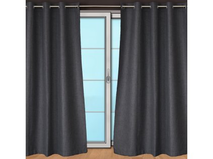 Zatemňovací látka na závěsy 100% black out, šířka 140cm - Loft tm.šedý