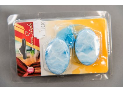 Magnet na závěsy (2xkusy) - oválek modrosmetanový