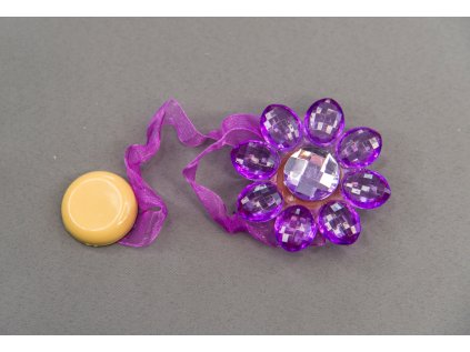 Magnet na závěs - fialový květ se stužkou (1ks v balení)