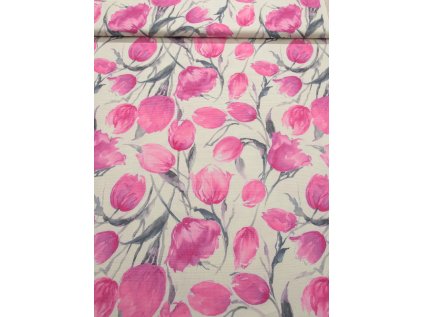 Dekorační látka - Sonja tulipán růžový - š.160cm