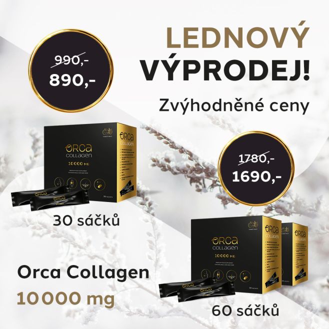 Lednový výprodej je tady! 🥳 OrcaCollagen 30 sáčků: původní cena 9̶9̶0̶,- ➡️ nová cena 890,- Kč OrcaCollagen 60 sáčků...
