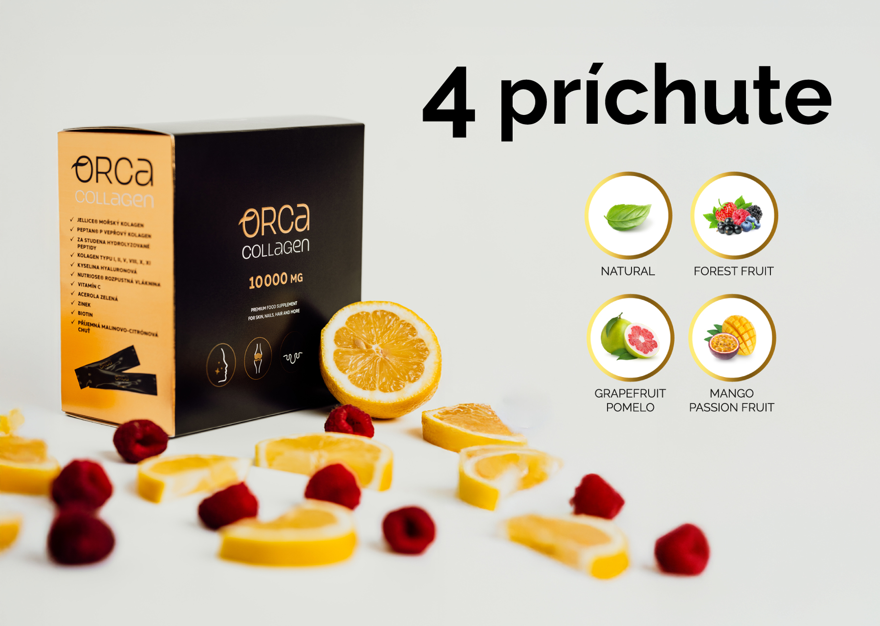 Orca collagen | 4 príchute prípravku Orca Collagen