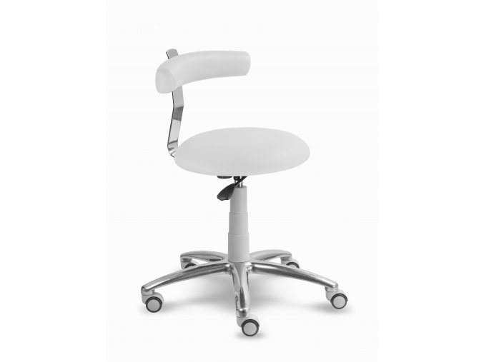 Zdravotnická stolička s opěrkou MEDI 1240 (Barva sedáku SILVERTEX - 30518, Typ koleček Měkká na tvrdé podlahy, Výška pístu Nižší píst, 46 - 59 cm (standard))