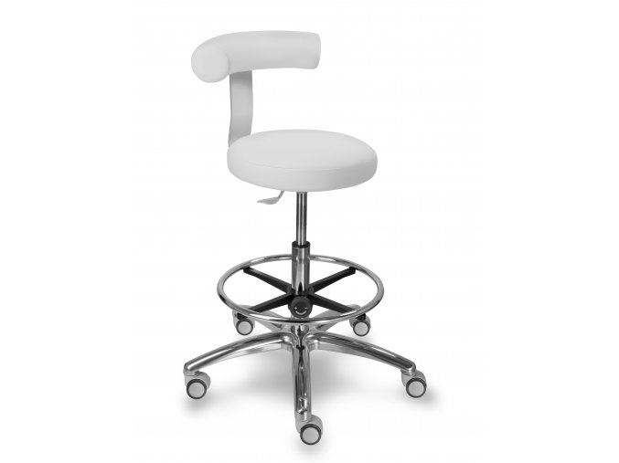 Zdravotnická stolička otočná se zádovou opěrkou MEDI 1283 G Dent (Barva sedáku SILVERTEX - 30518, Typ koleček Měkká na tvrdé podlahy)
