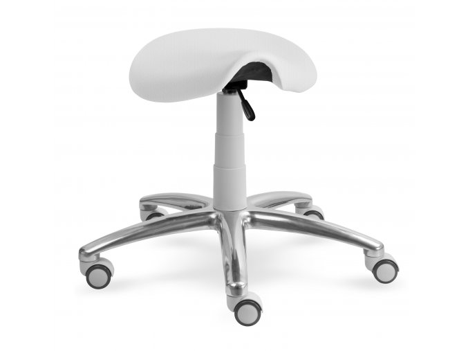 Sedlová stolička MEDI 1207 G (Barva sedáku SILVERTEX - 30518 - bílá, Typ koleček Kluzáky místo koleček (+ 250 Kč), Výška pístu Vyšší píst, 52 - 72 cm (+ 300 Kč))