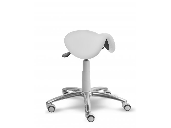 Sedlová stolička MEDI 1213 G (Barva sedáku SILVERTEX - 30518 - bílá, Typ koleček Kluzáky místo koleček (+ 250 Kč), Výška pístu Vyšší píst, 55 - 75 cm (+ 300 Kč))