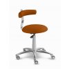 Zdravotnická stolička s opěrkou MEDI 1240 (Barva sedáku SILVERTEX - 30529, Typ koleček Měkká na tvrdé podlahy, Výška pístu Nižší píst, 46 - 59 cm (standard))