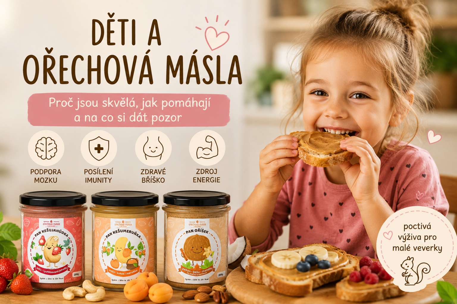 🥜 Ořechová másla a děti: Jsou vhodná a od kdy je zařadit do jídelníčku?