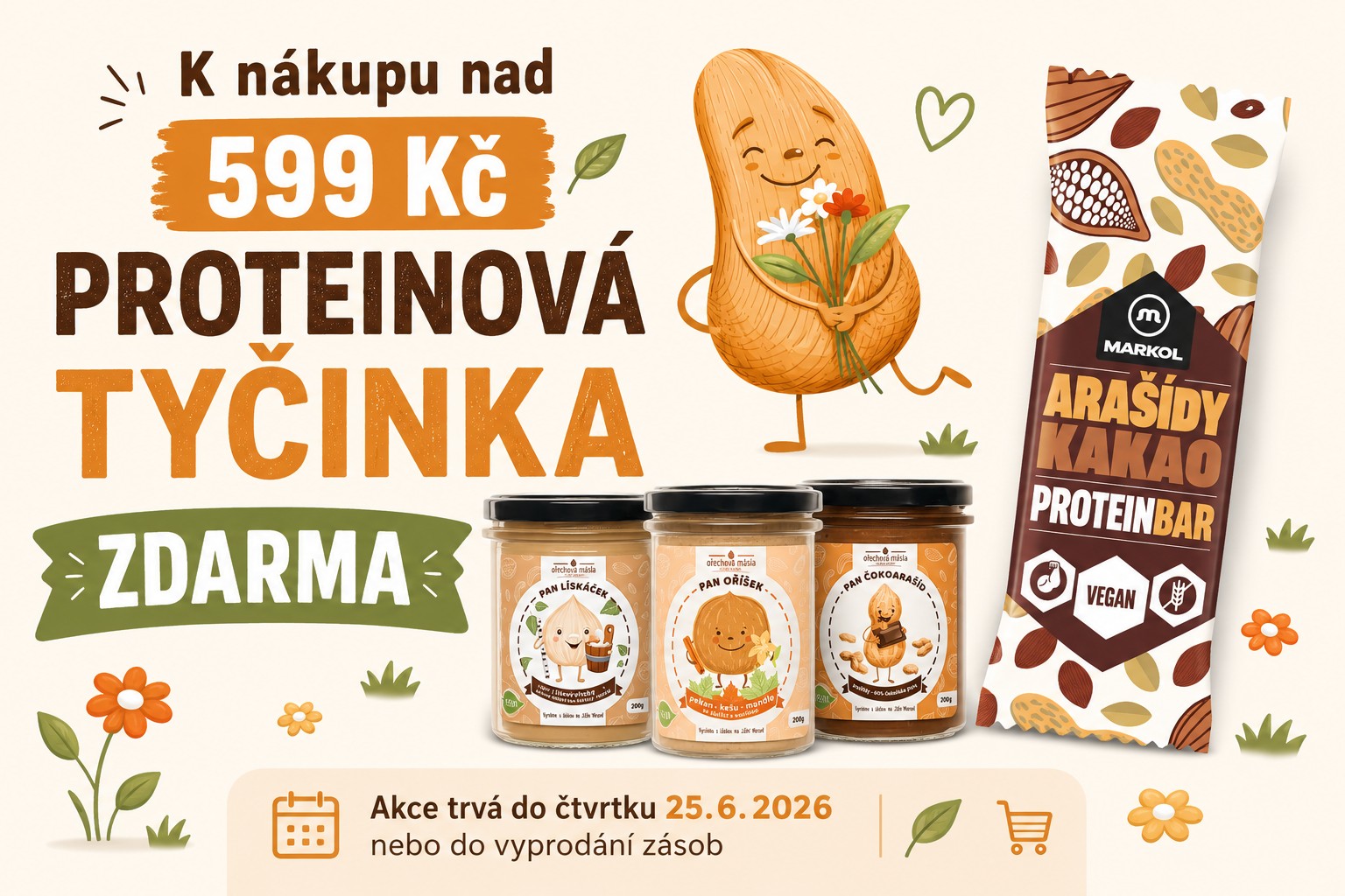 AKCE NAD 599 KČ - PROTEINOVÁ TYČINKA ZDARMA