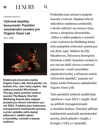 Luxury Guide - Organic Oasis Lab