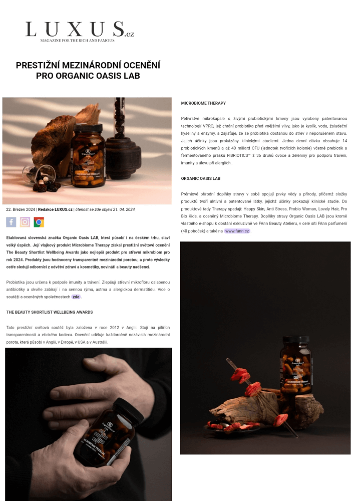 Luxus.cz - Organic Oasis Lab