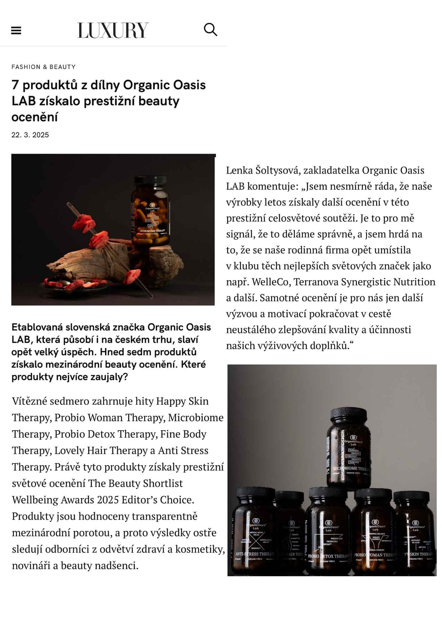 Luxury Guide Organic Oasis Lab