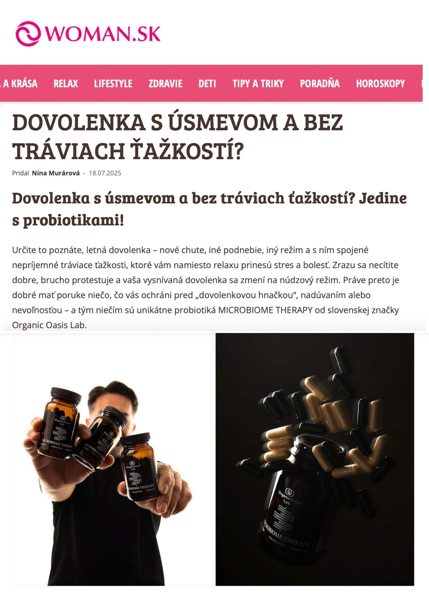 Woman.sk Organic Oasis Lab