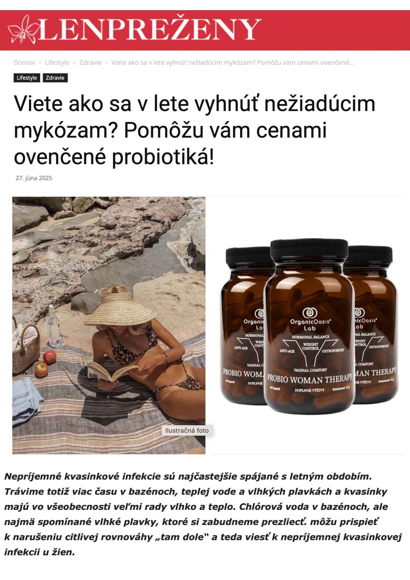 Len pre ženy Organic Oasis Lab