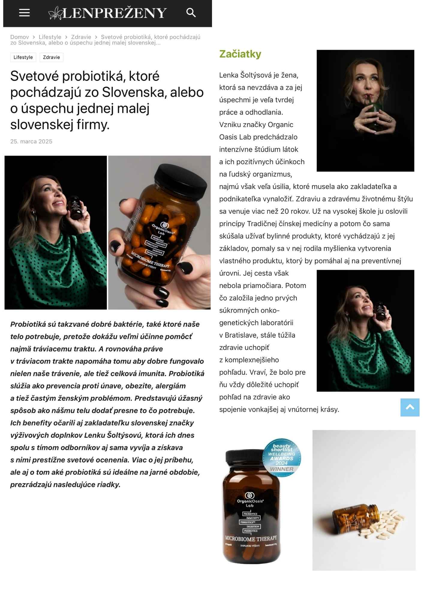 Len pre Ženy Organic Oasis Lab