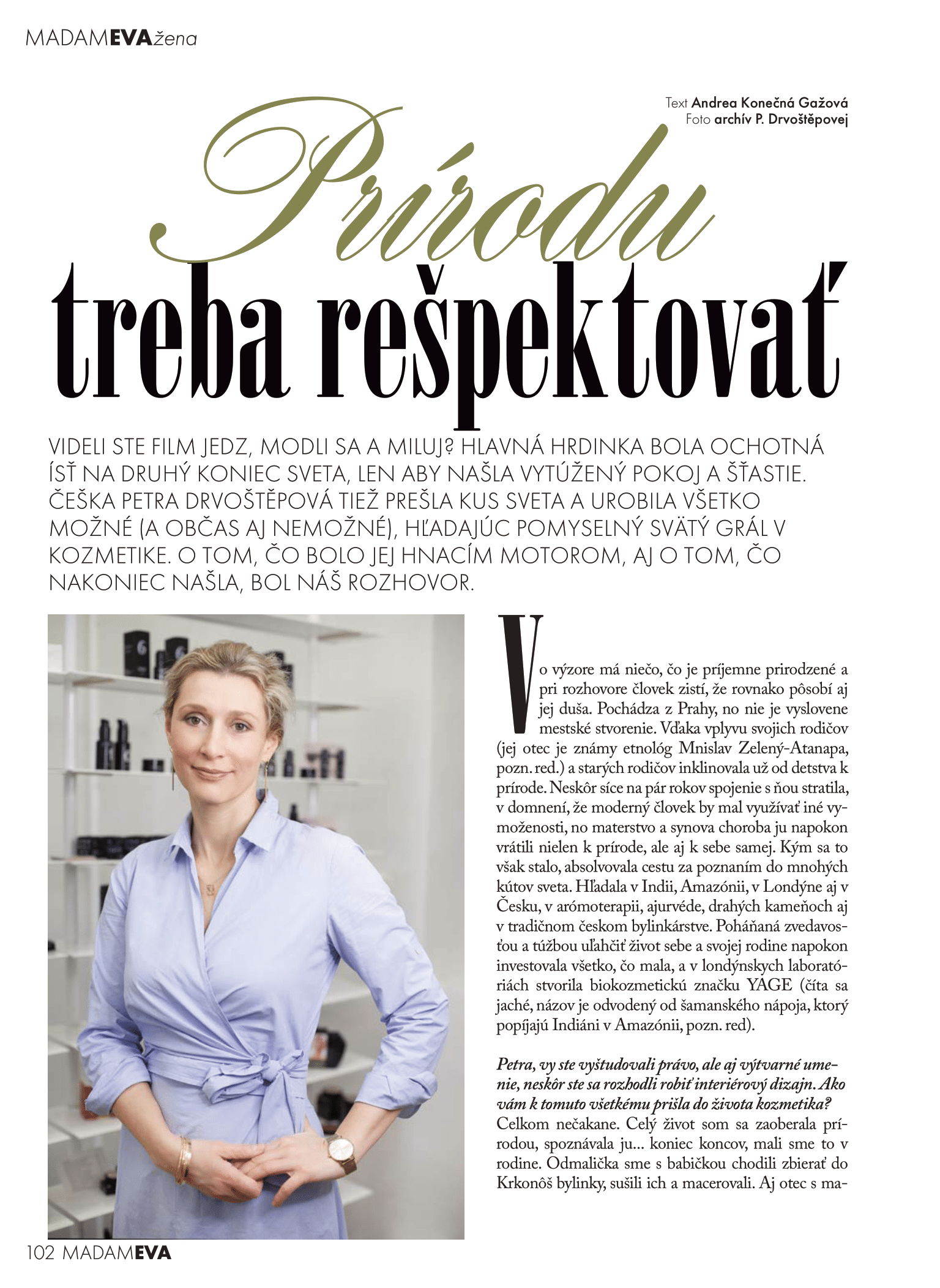 Madam Eva - Interview so zakladateľkou Yage