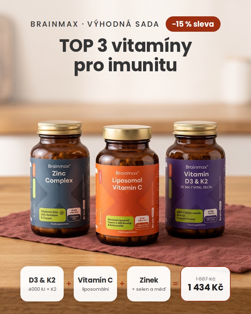 TOP 3 vitamíny pro imunitu - D3K2, Vitamin C, Zinek