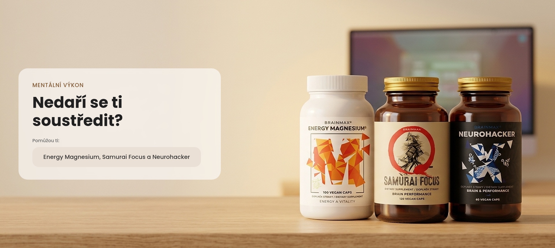 Nedaří se ti soustředit? Pomůže ti Neurohacker, Energy magnesium a samurai focus