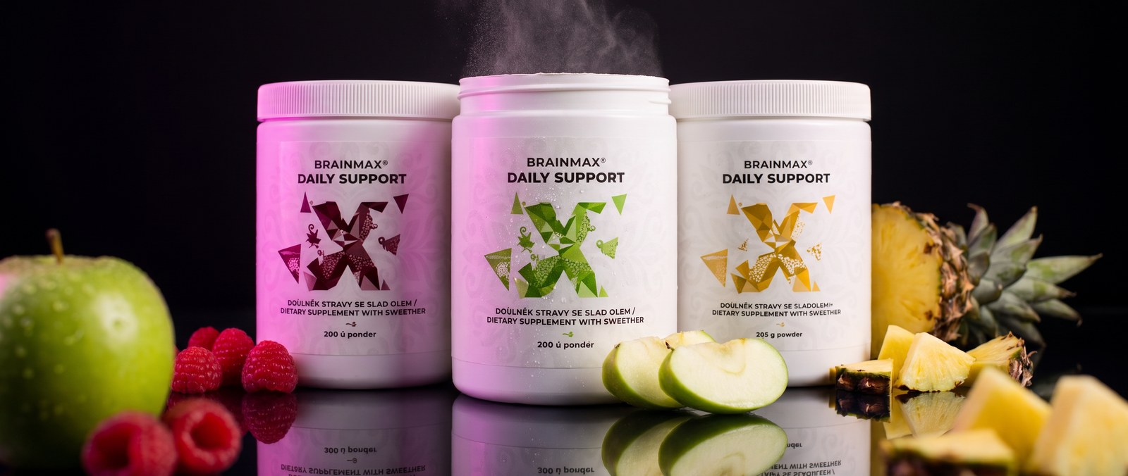 BrainMax Daily Support – malina, zelené jablko, ananas