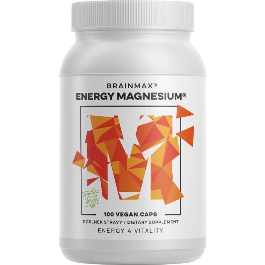 BrainMax Energy Magnesium, 1000 mg, 100 kapslí (Magnesium Malate - Hořcík malát, 164 mg)
