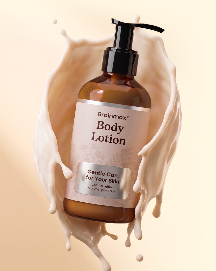 Láhev Brainmax Body Lotion v krémovém šplouchnutí