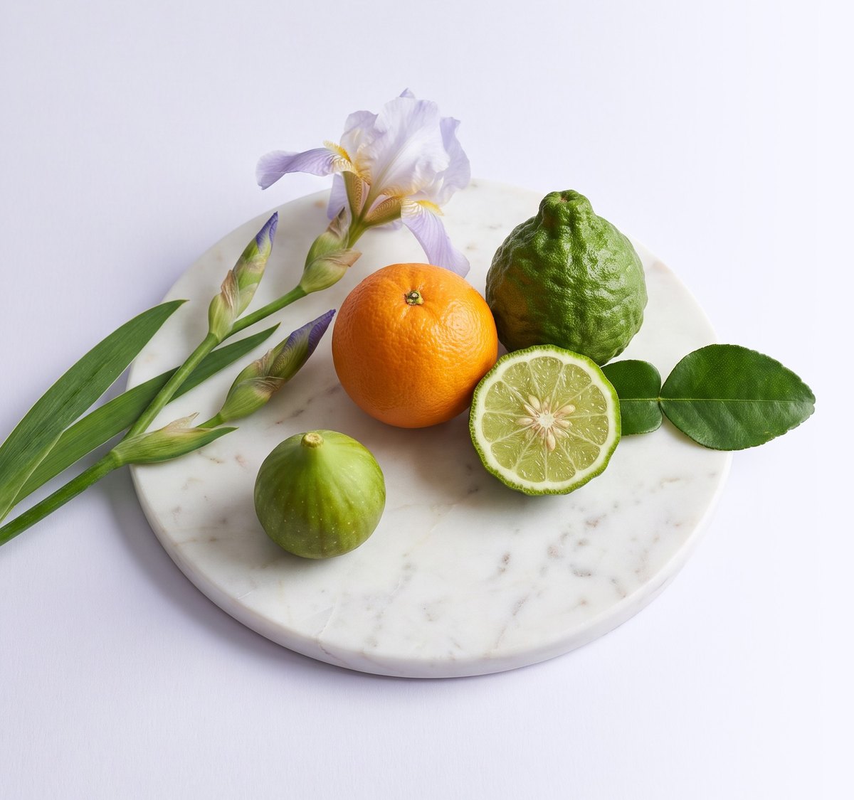 Bergamot, pomeranč, zelený fík a kosatec