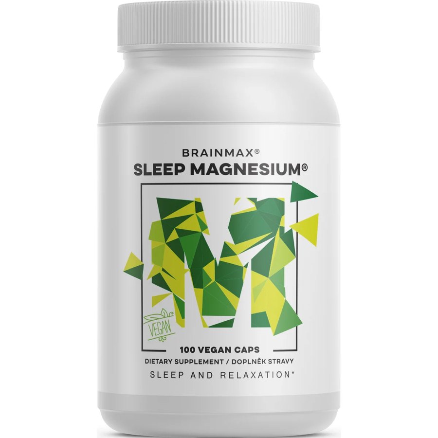 BrainMax Sleep Magnesium, 320 mg, 100 kapslí (Hořčík, GABA, L-theanin, Vitamín B6, šťáva z višně)