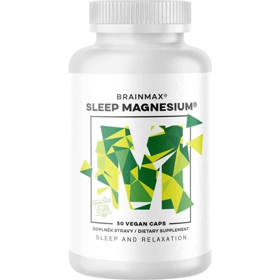 BrainMax Sleep Magnesium, 320 mg, 50 kapslí (Hořčík, GABA, L-theanin, Vitamín B6, šťáva z višně)