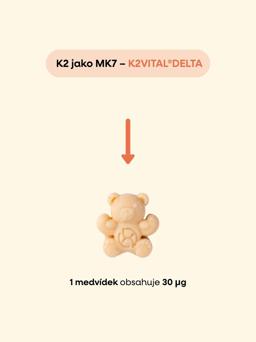 K2 jako MK7 - K2VITAL DELTA, 1 medvídek obsahuje 30 µg