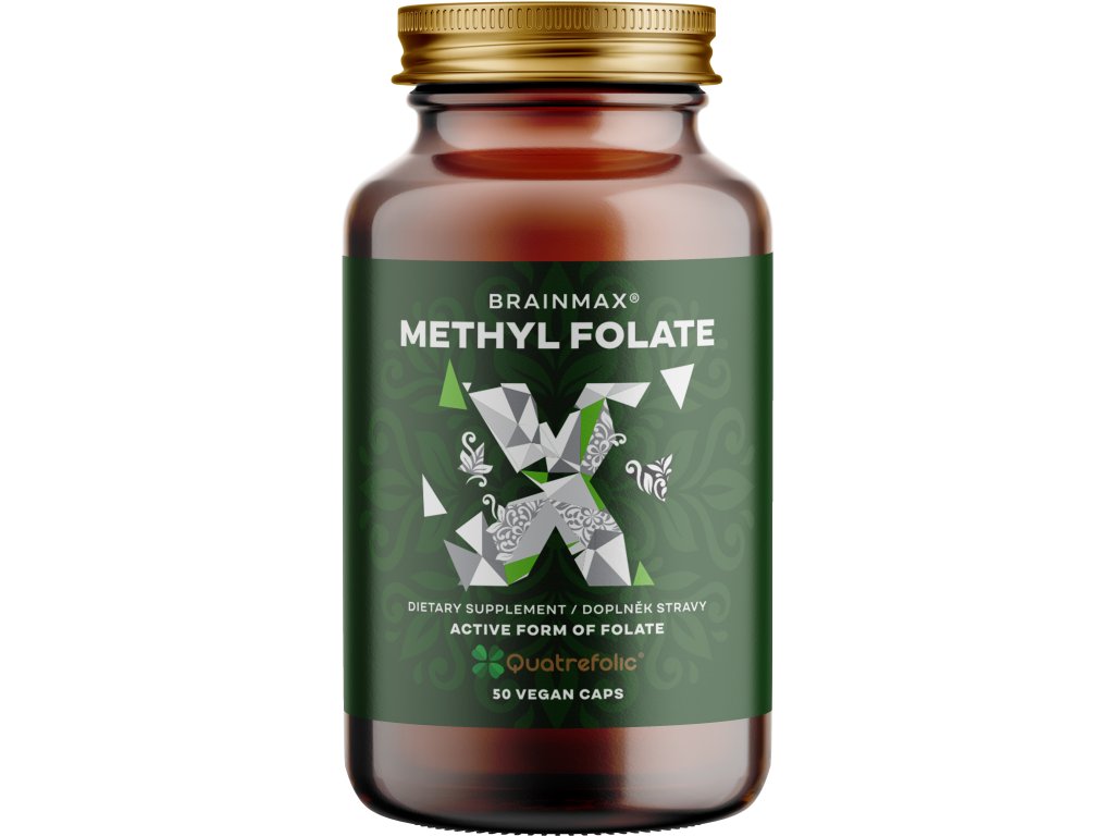 BrainMax Methyl Folate, Kyselina listová v aktivní formě, 400 mcg, 50 rostlinných kapslí