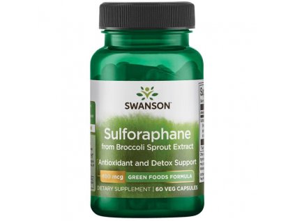 Swanson Sulforaphane Broccoli extract (Sulforafan z extraktu z brokolice), 400 mcg, 60 rostlinných kapslí