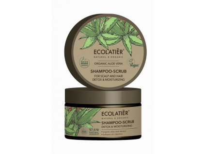 ECOLATIER - Šamponový peeling na vlasy a pokožku hlavy, detox a hydratace, ALOE VERA, 300 g