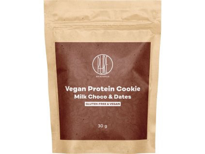 BrainMax Pure Vegan Protein Cookie, Mléčná čokoláda & Datle, 30 g