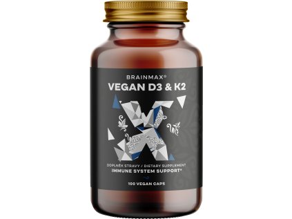 BrainMax Vegan Vitamin D3 & K2 4000 IU / K2 jako MK7 all-trans K2VITAL®DELTA 150 mcg, 100 rostlinných kapslí