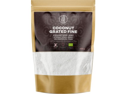 BrainMax Pure Coconut Grated Fine, Kokos strouhaný, jemný, BIO, 500 g