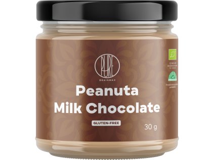 BrainMax Pure Peanuta, Arašídový krém s mléčnou čokoládou, BIO, 30 g