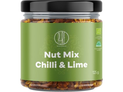 BrainMax Pure Směs ořechů, Chilli & Limetka, BIO, 125 g