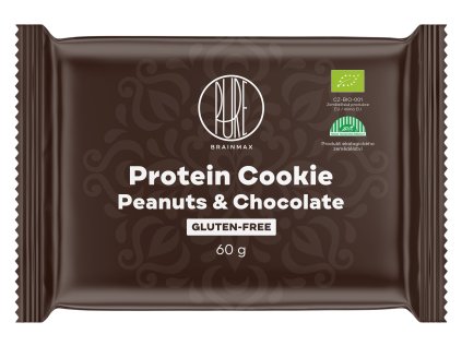 BrainMax Pure Protein Cookie, Arašídy & Čokoláda, BIO, 60 g