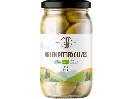 BrainMax Pure Zelené olivy bez pecek, BIO, 370 g