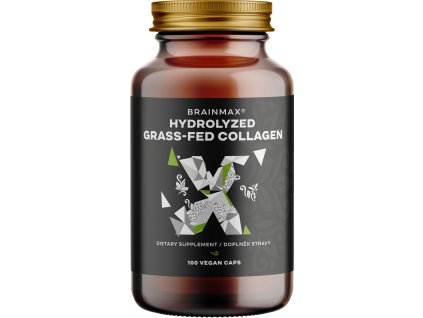 BrainMax Hydrolyzovaný GrassFed Collagen (kolagen z krav krmených trávou), 600 mg, 100 kapslí