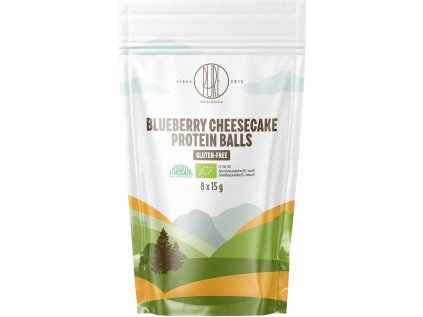 BrainMax Pure Protein Balls Blueberry Cheesecake, Proteinové kuličky, Borůvkový cheesecake, BIO, 8 ks