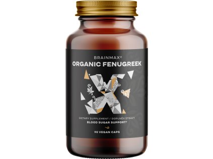 BrainMax Organic Fenugreek 700 mg, BIO Pískavice řecké seno, 90 rostlinných kapslí