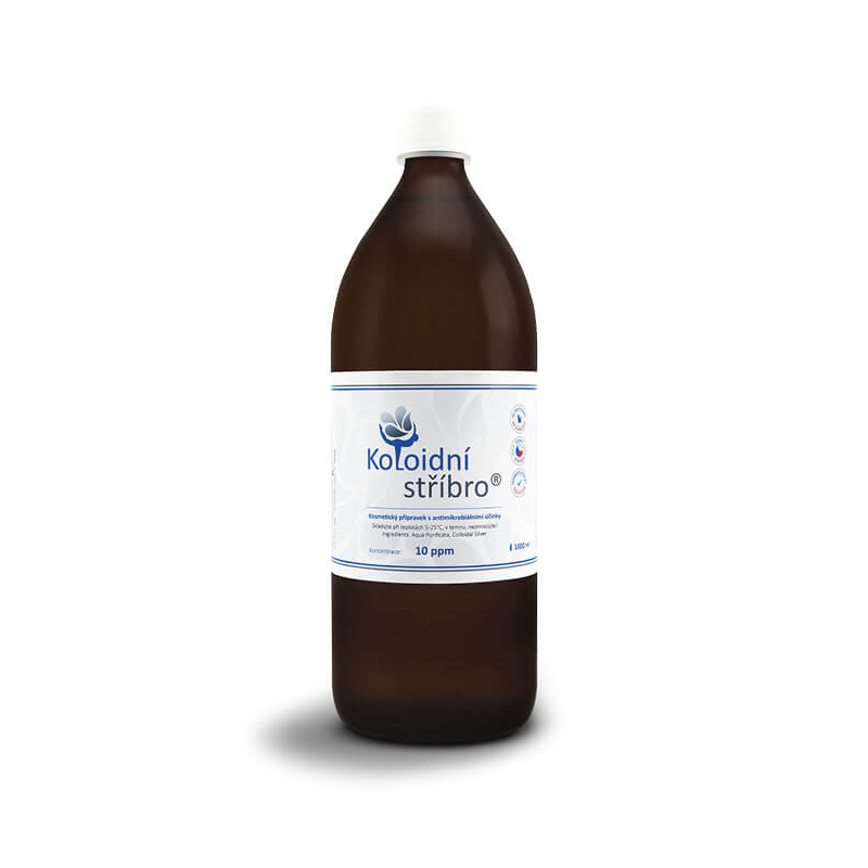 Koloidní stříbro - 1000 ml, Koncentrace : 50 ppm - Balení : Plastová láhev