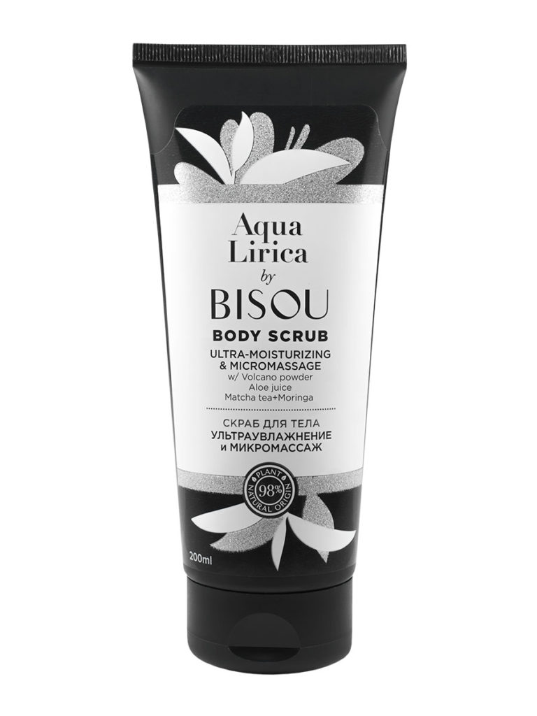 BISOU - Tělový Peeling -  Aqua Lirica - Ultra hydratační - mikromasáž,  200 ml, EXPIRACE 12/23