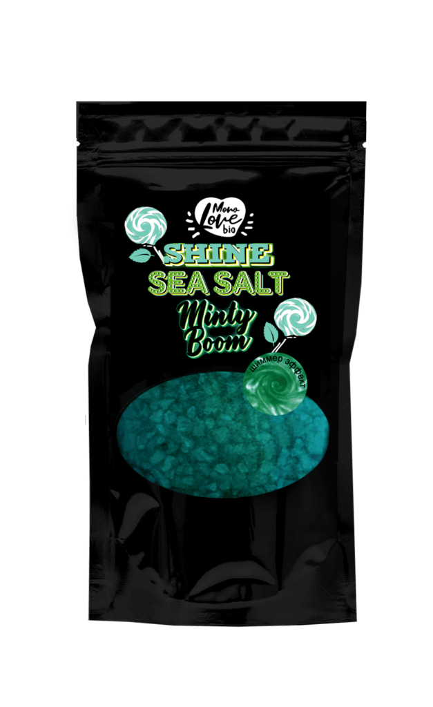 BISOU - Třpytivá mořská sůl do koupele - Minty Boom, 250 g