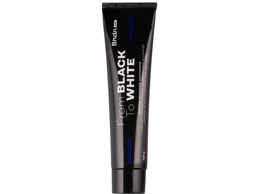 BrainMax WellMax From Black to White, Černá bělící zubní pasta, 105 g