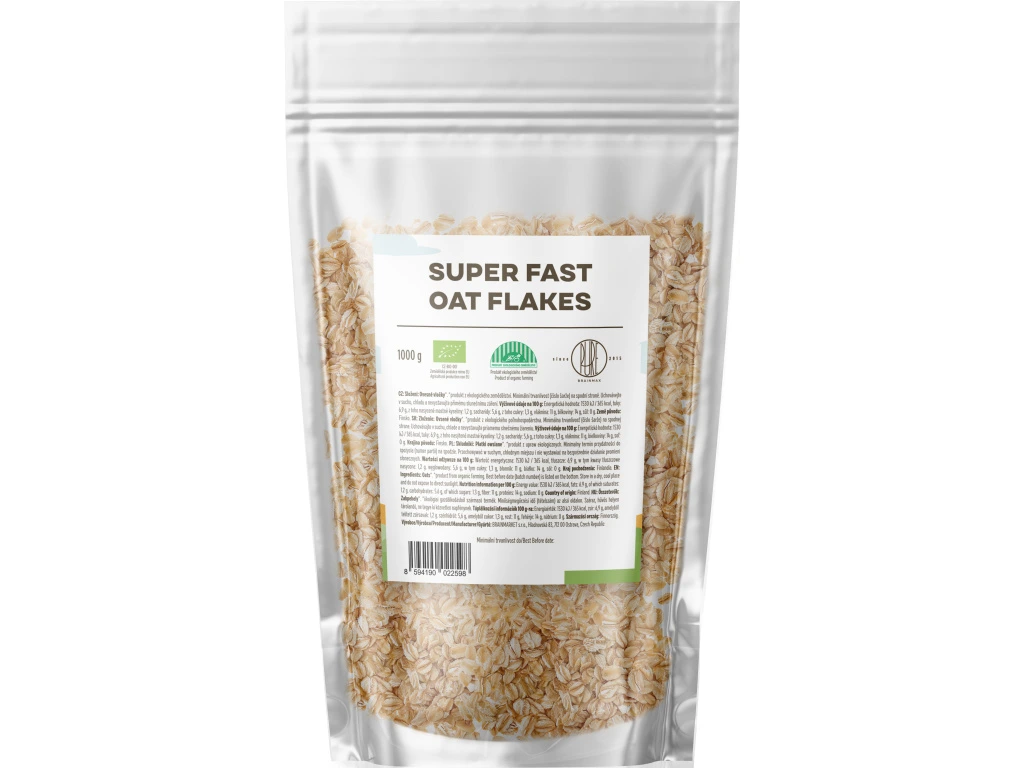 BrainMax Pure® - Superfast Ovesné Vločky BIO, 1kg