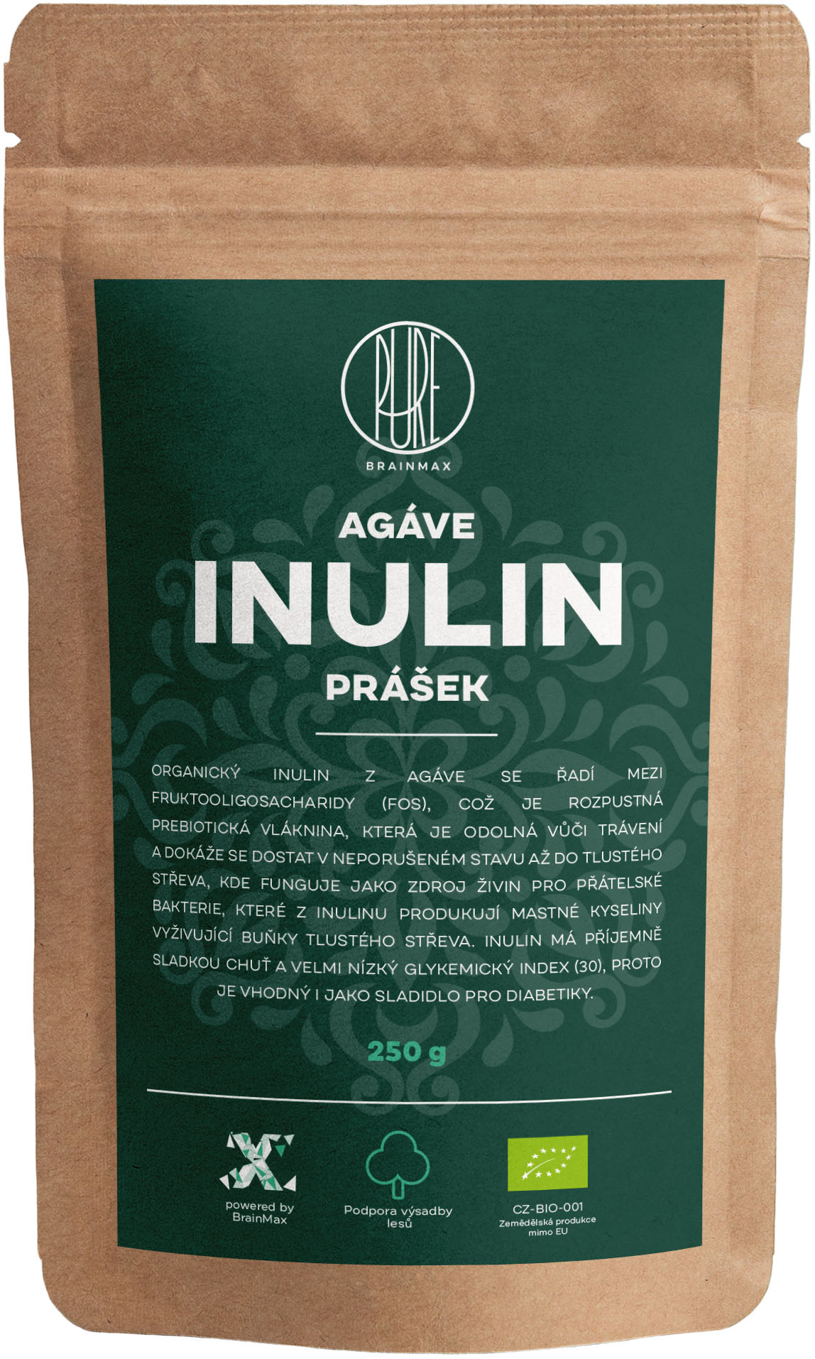 BrainMax Pure® Agáve Inulin BIO, 250 g