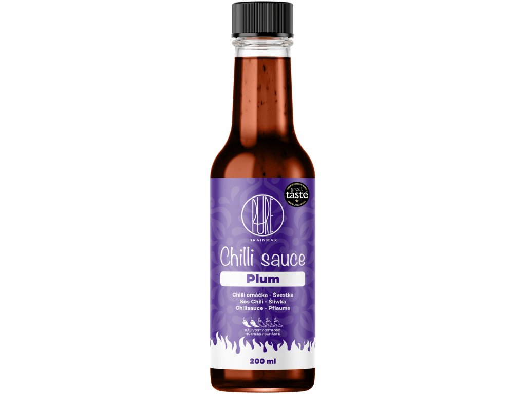 BrainMax Pure Chilli sauce, Plum (chilli omáčka, švestka), 200 ml