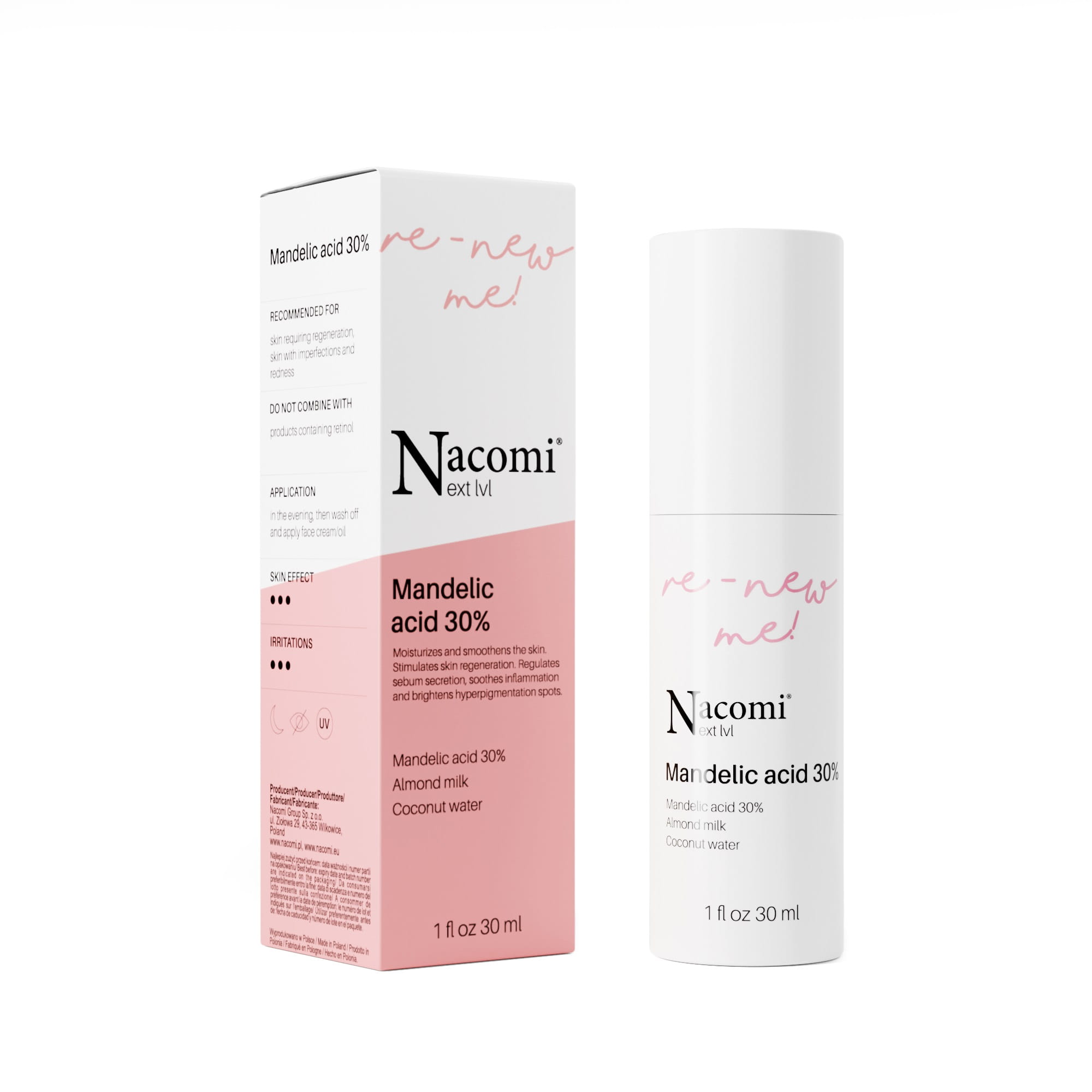 Nacomi Next Lvl. - Pleťová exfoliace - Nová já - kyselina mandlová 30%,  30 ml